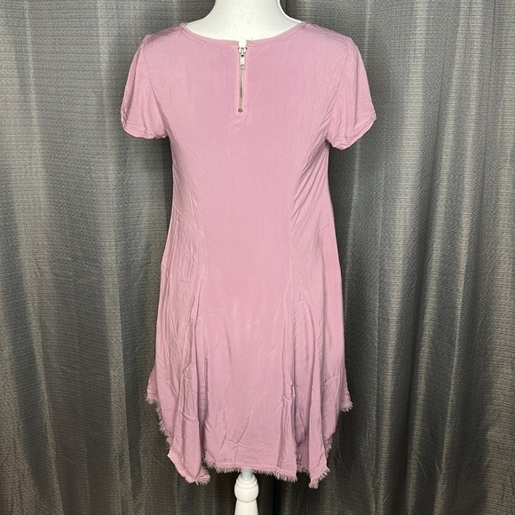 SILENCE + NOISE XS PURPLE FITTED HANDKERCHIEF DRESS - Picture 3 of 7